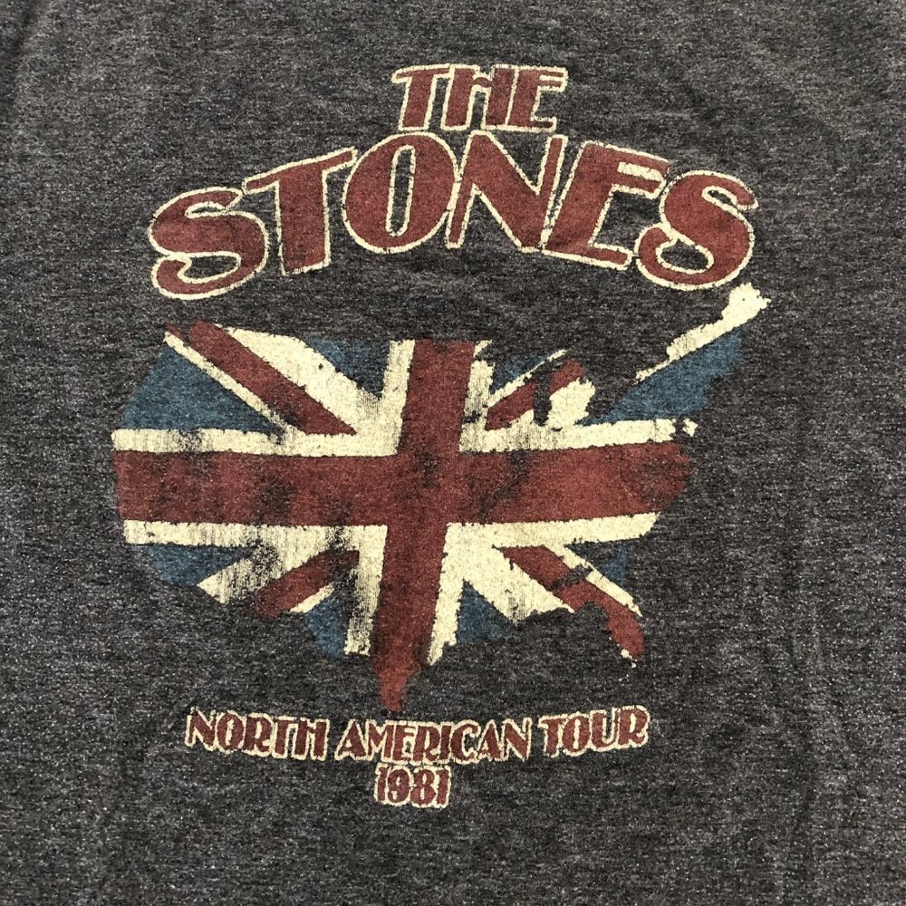 Bravado The Stones North American Tour 1981 SS Crew Nk Cotton T Shirt Grey Sz XL - Picture 5 of 7